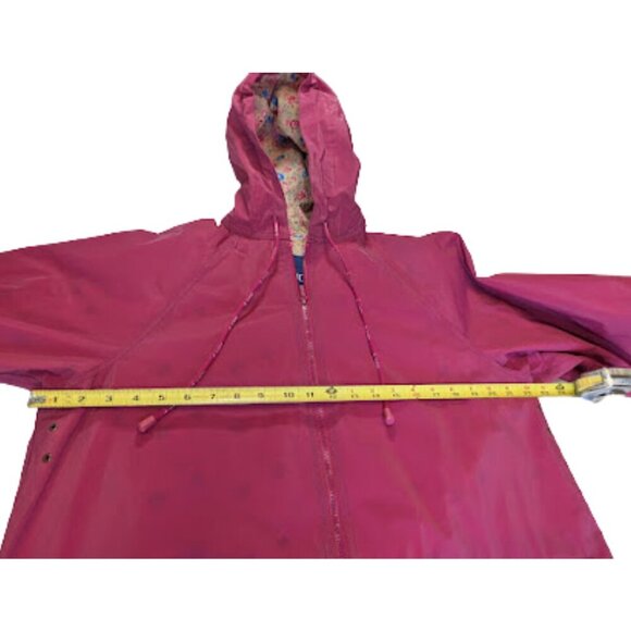 JG Hook Floral Lined Rain Jacket Size Small | Raspberry Pink Hooded Waterproof - Picture 8 of 12